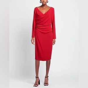 Talbot Runhof Triacetate Cocktail Midi Dress